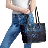 New Zealand New Year-Matariki Leather Tote Bag Aotearoa Maori Tattoo Galaxy Sky LT03 - Polynesian Pride