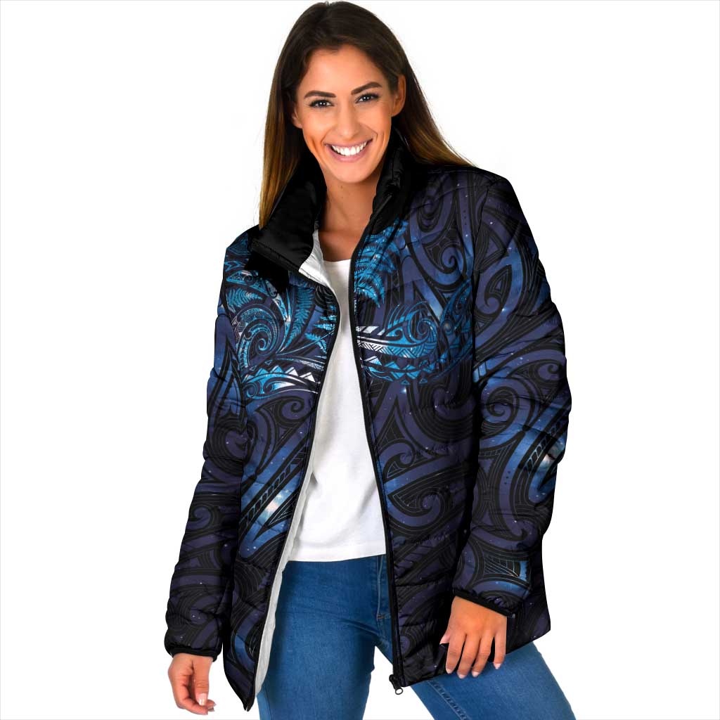 New Zealand New Year-Matariki Padded Jacket Aotearoa Maori Tattoo Galaxy Sky LT03 Women Multicolor - Polynesian Pride