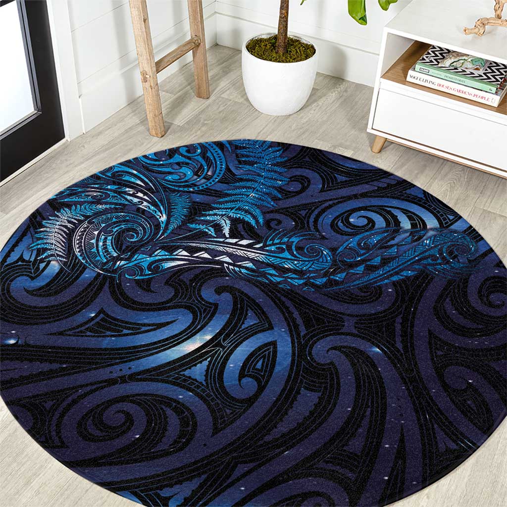 New Zealand New Year-Matariki Round Carpet Aotearoa Maori Tattoo Galaxy Sky LT03 Multicolor - Polynesian Pride