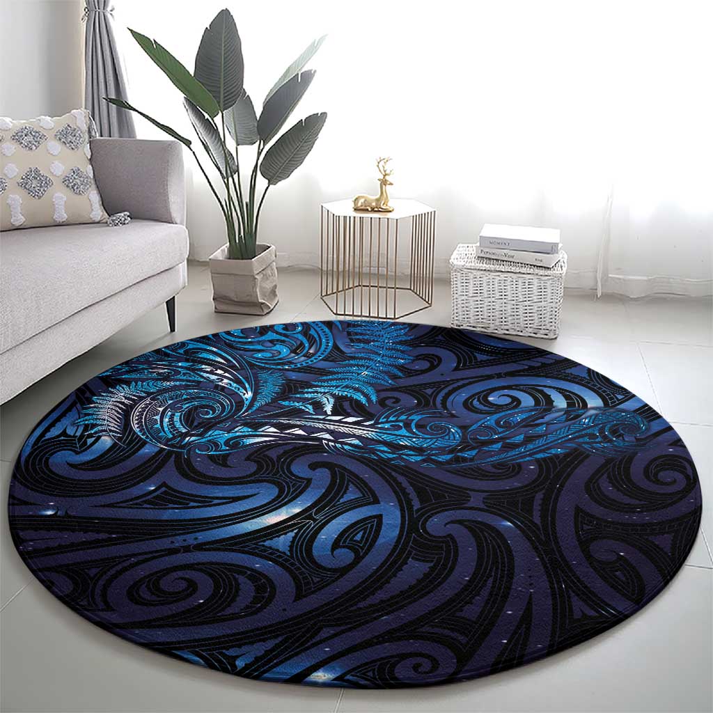 New Zealand New Year-Matariki Round Carpet Aotearoa Maori Tattoo Galaxy Sky LT03 - Polynesian Pride