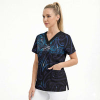 New Zealand New Year-Matariki Scrub Top Aotearoa Maori Tattoo Galaxy Sky LT03 - Polynesian Pride