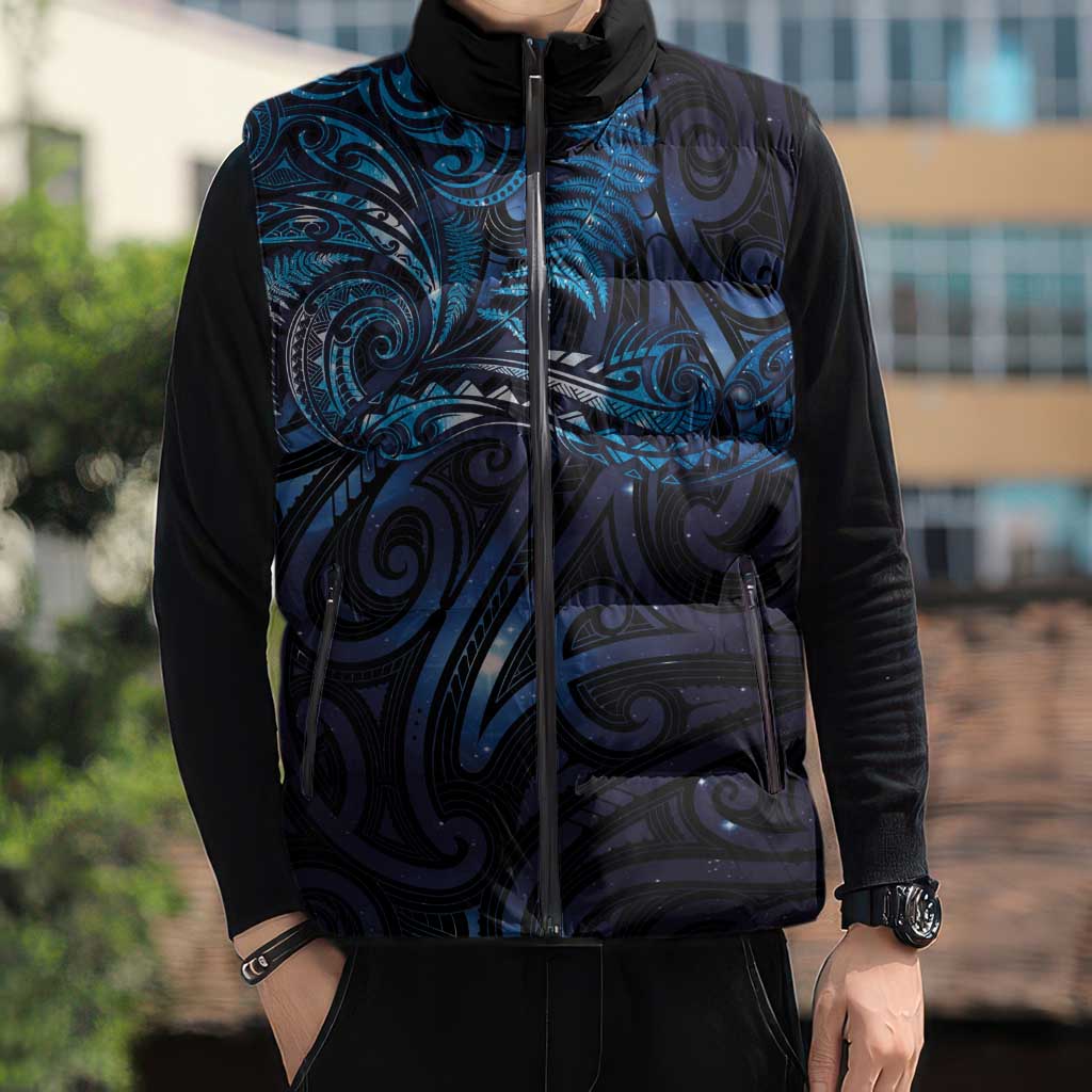 New Zealand New Year-Matariki Sleeveless Puffer Jacket Aotearoa Maori Tattoo Galaxy Sky LT03 - Polynesian Pride