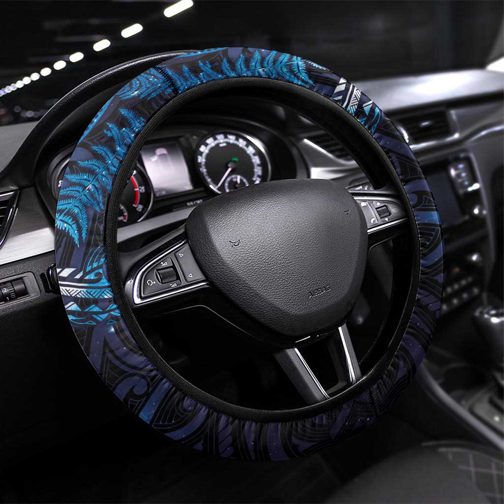 New Zealand New Year-Matariki Steering Wheel Cover Aotearoa Maori Tattoo Galaxy Sky LT03 Universal Fit Multicolor - Polynesian Pride