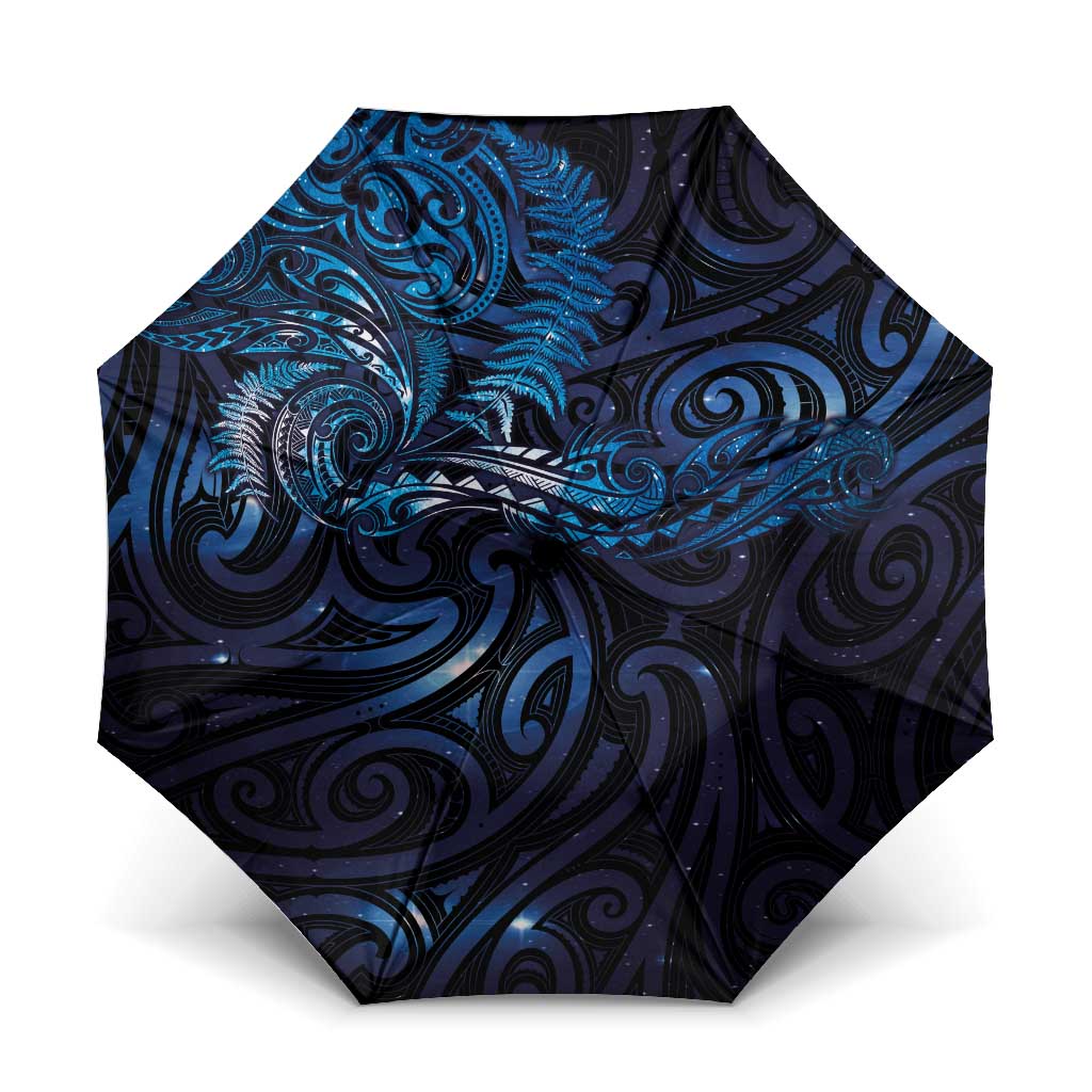 New Zealand New Year-Matariki Umbrella Aotearoa Maori Tattoo Galaxy Sky LT03 One Size Folded 11.42 inch Opened Diameter 37.4 inch Multicolor - Polynesian Pride