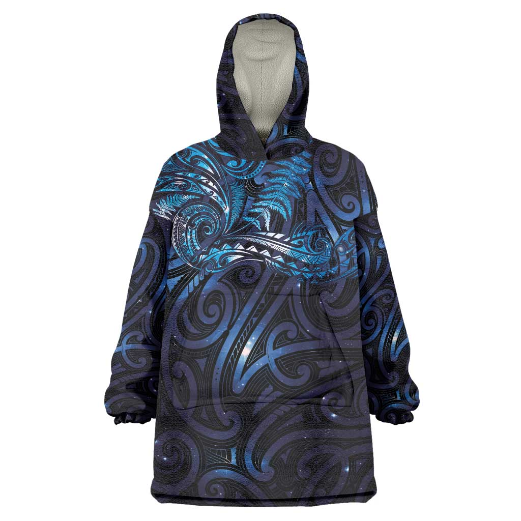 New Zealand New Year-Matariki Wearable Blanket Hoodie Aotearoa Maori Tattoo Galaxy Sky LT03 One Size Multicolor - Polynesian Pride