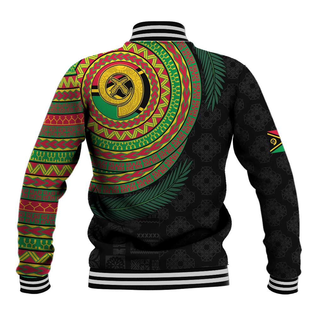 Vanuatu Tribal Tattoo with Namele Leaves Baseball Jacket