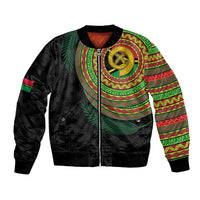 Vanuatu Tribal Tattoo with Namele Leaves Bomber Jacket