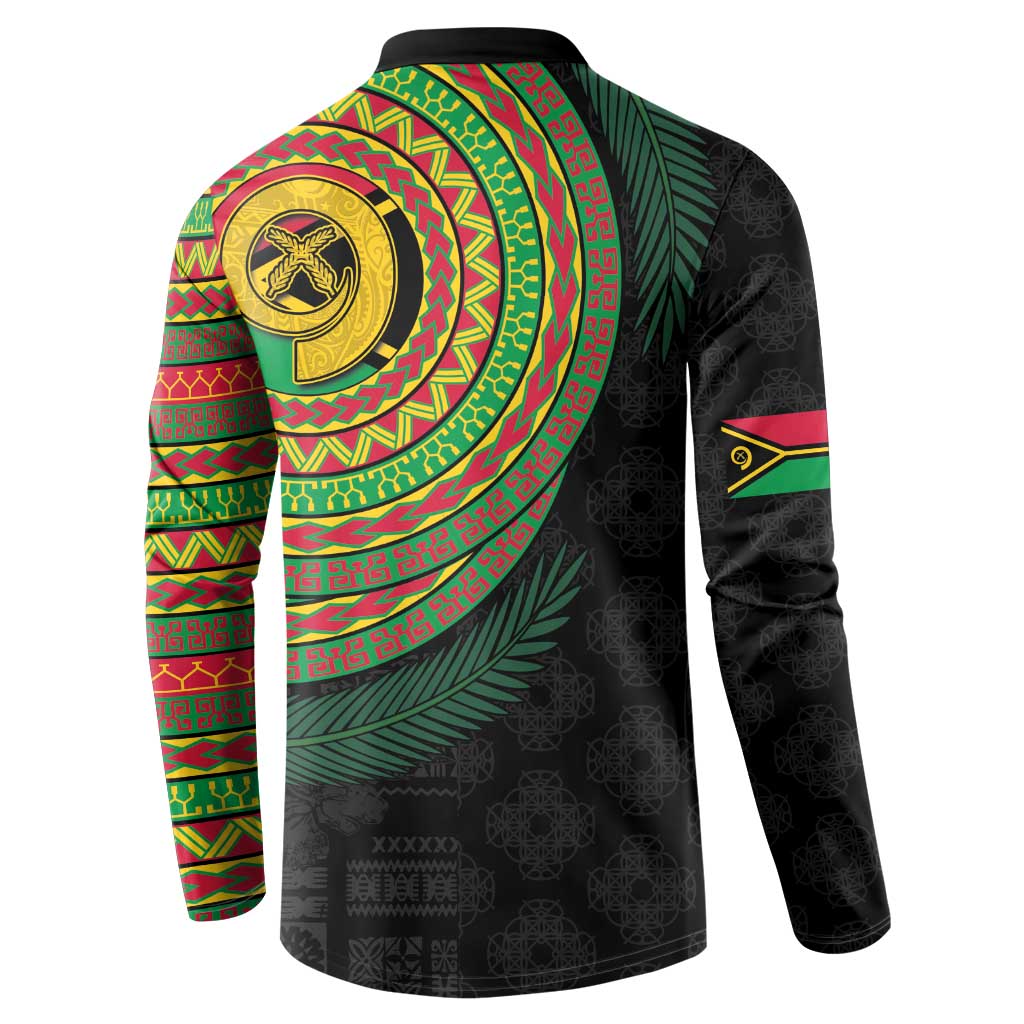 Vanuatu Tribal Tattoo with Namele Leaves Button Sweatshirt