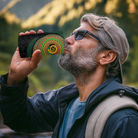 Vanuatu Tribal Tattoo with Namele Leaves 4 in 1 Can Cooler Tumbler
