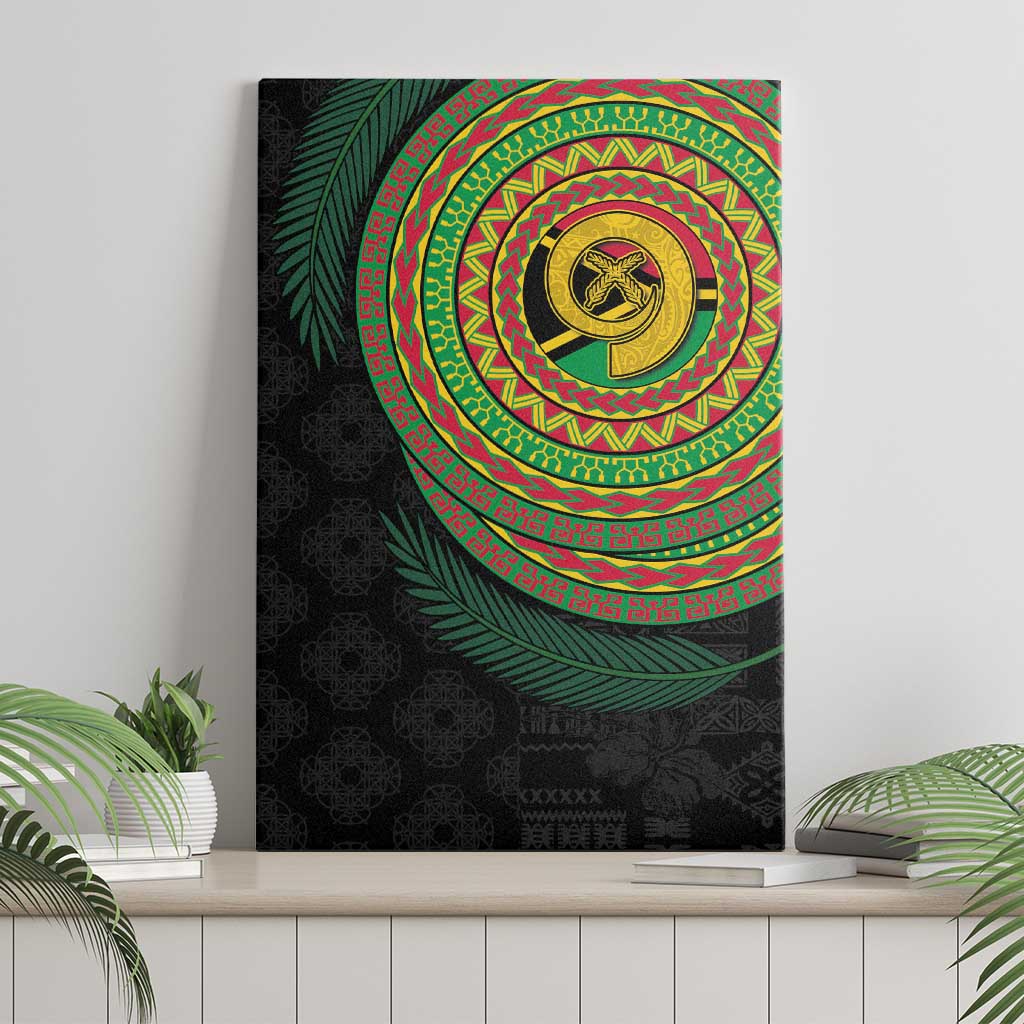 Vanuatu Tribal Tattoo with Namele Leaves Canvas Wall Art