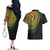 Vanuatu Tribal Tattoo with Namele Leaves Couples Matching Off The Shoulder Long Sleeve Dress and Hawaiian Shirt