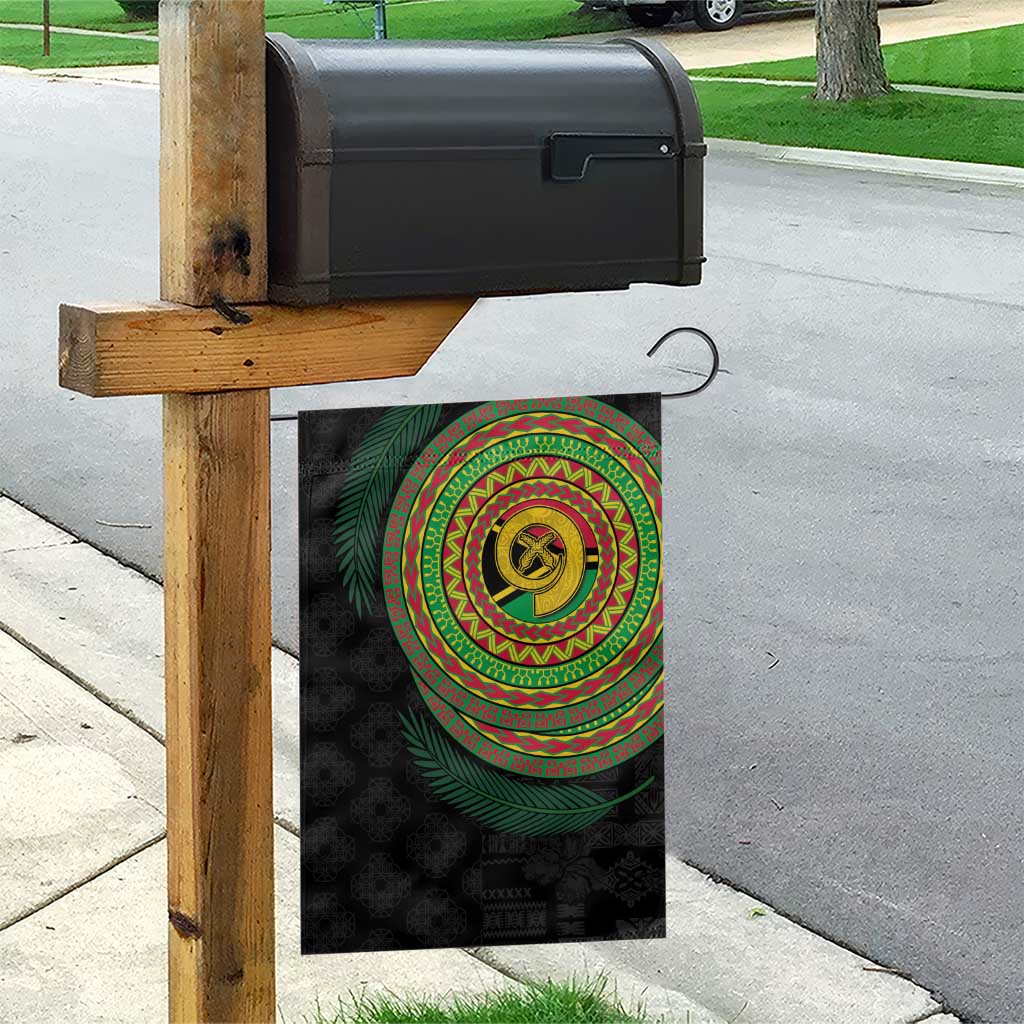 Vanuatu Tribal Tattoo with Namele Leaves Garden Flag