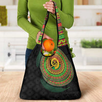 Vanuatu Tribal Tattoo with Namele Leaves Grocery Bag