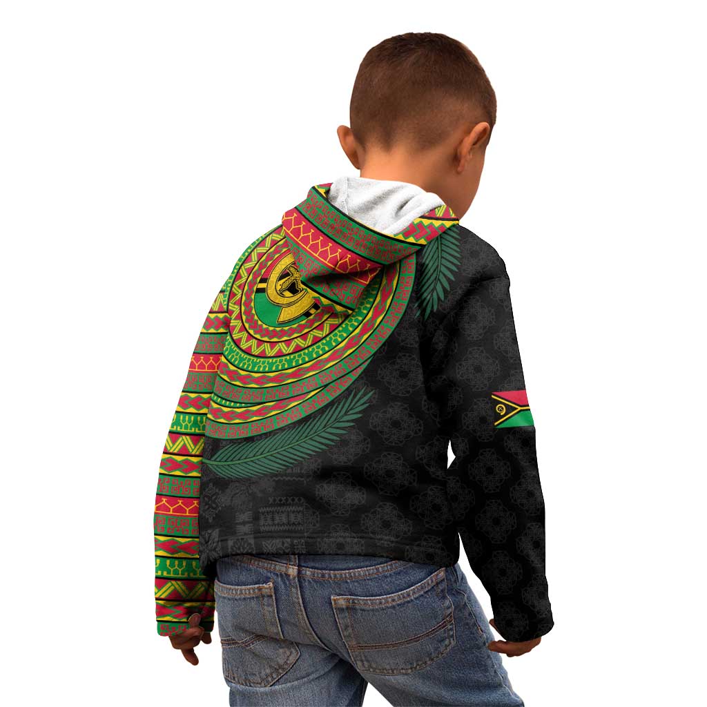 Vanuatu Tribal Tattoo with Namele Leaves Kid Hoodie
