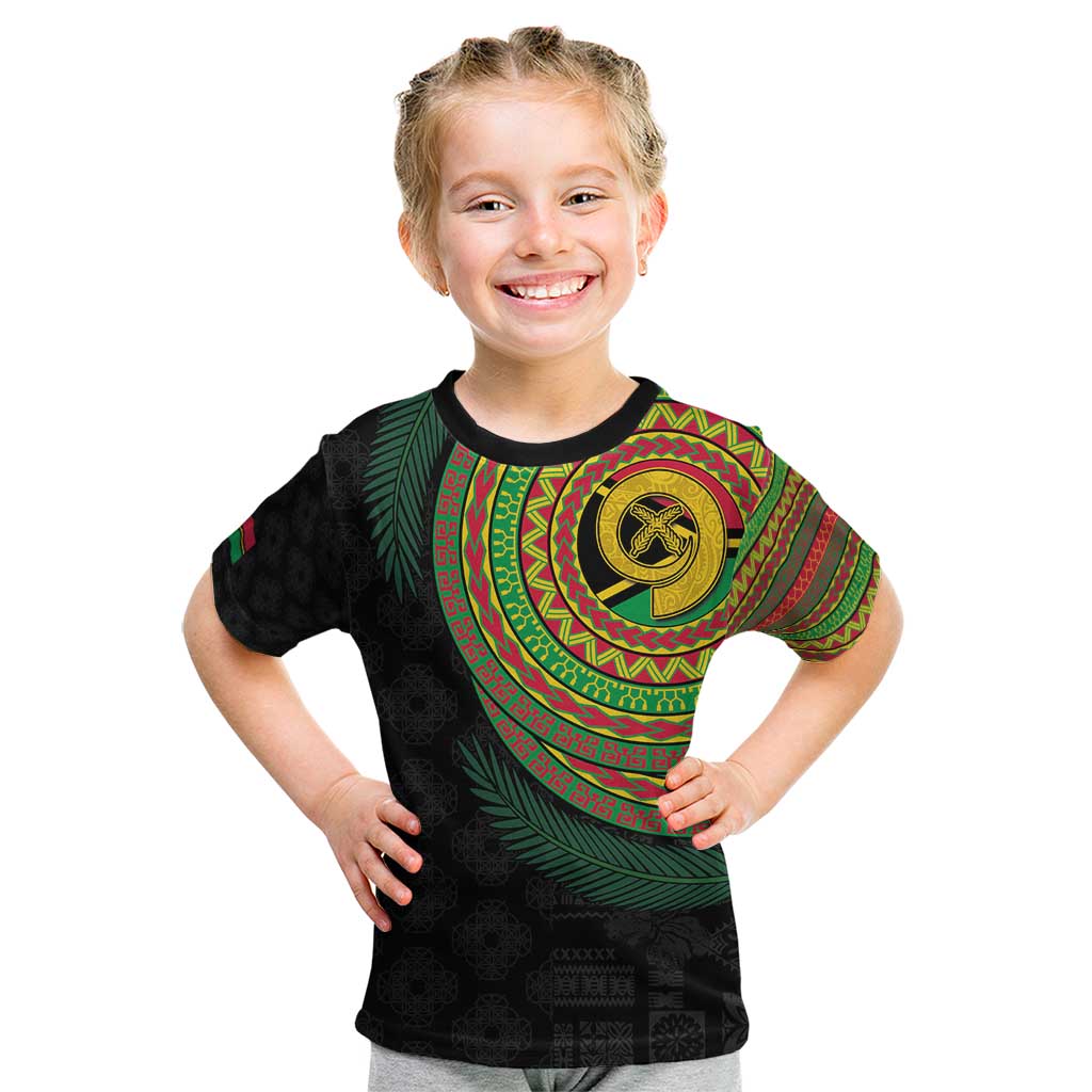 Vanuatu Tribal Tattoo with Namele Leaves Kid T Shirt