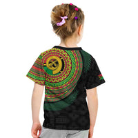 Vanuatu Tribal Tattoo with Namele Leaves Kid T Shirt