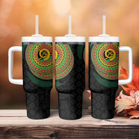 Vanuatu Tribal Tattoo with Namele Leaves Tumbler With Handle