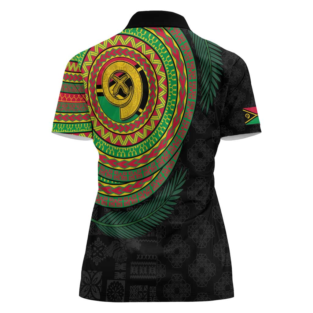 Vanuatu Tribal Tattoo with Namele Leaves Women Polo Shirt