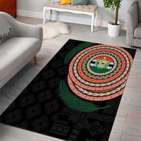 Penama Tribal Tattoo with Namele Leaves Area Rug