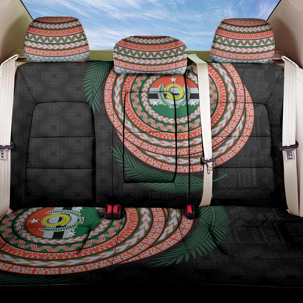 Penama Tribal Tattoo with Namele Leaves Back Car Seat Cover