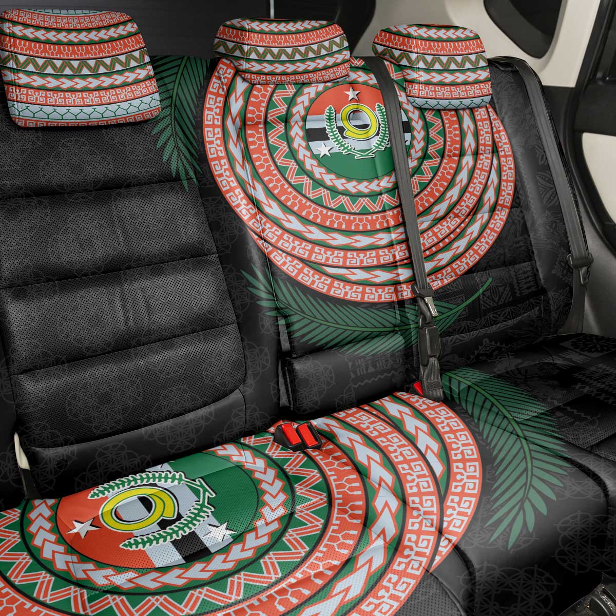 Penama Tribal Tattoo with Namele Leaves Back Car Seat Cover
