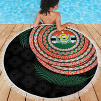 Penama Tribal Tattoo with Namele Leaves Beach Blanket LT03 - Polynesian Pride