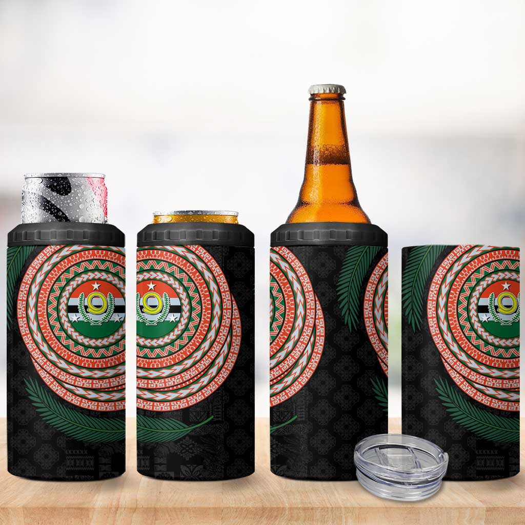 Penama Tribal Tattoo with Namele Leaves 4 in 1 Can Cooler Tumbler LT03 - Polynesian Pride