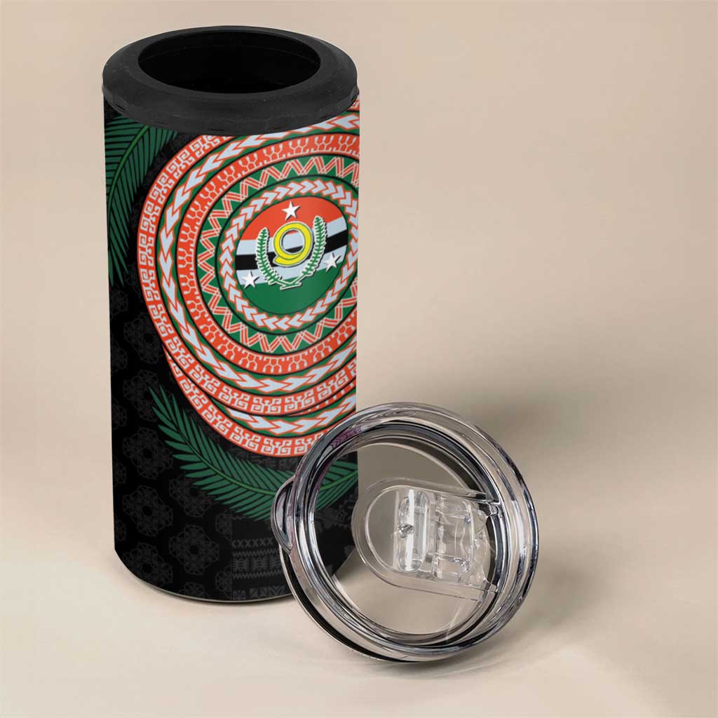 Penama Tribal Tattoo with Namele Leaves 4 in 1 Can Cooler Tumbler LT03 - Polynesian Pride