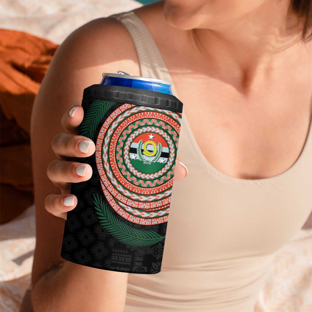 Penama Tribal Tattoo with Namele Leaves 4 in 1 Can Cooler Tumbler LT03 - Polynesian Pride