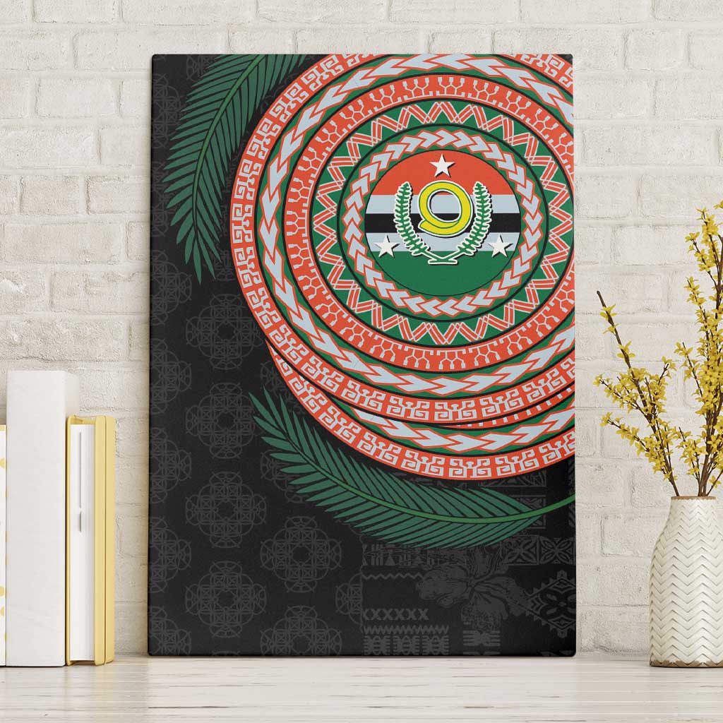 Penama Tribal Tattoo with Namele Leaves Canvas Wall Art LT03 Without Frame Black - Polynesian Pride