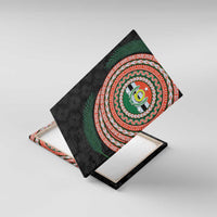 Penama Tribal Tattoo with Namele Leaves Canvas Wall Art LT03 With Frame Black - Polynesian Pride
