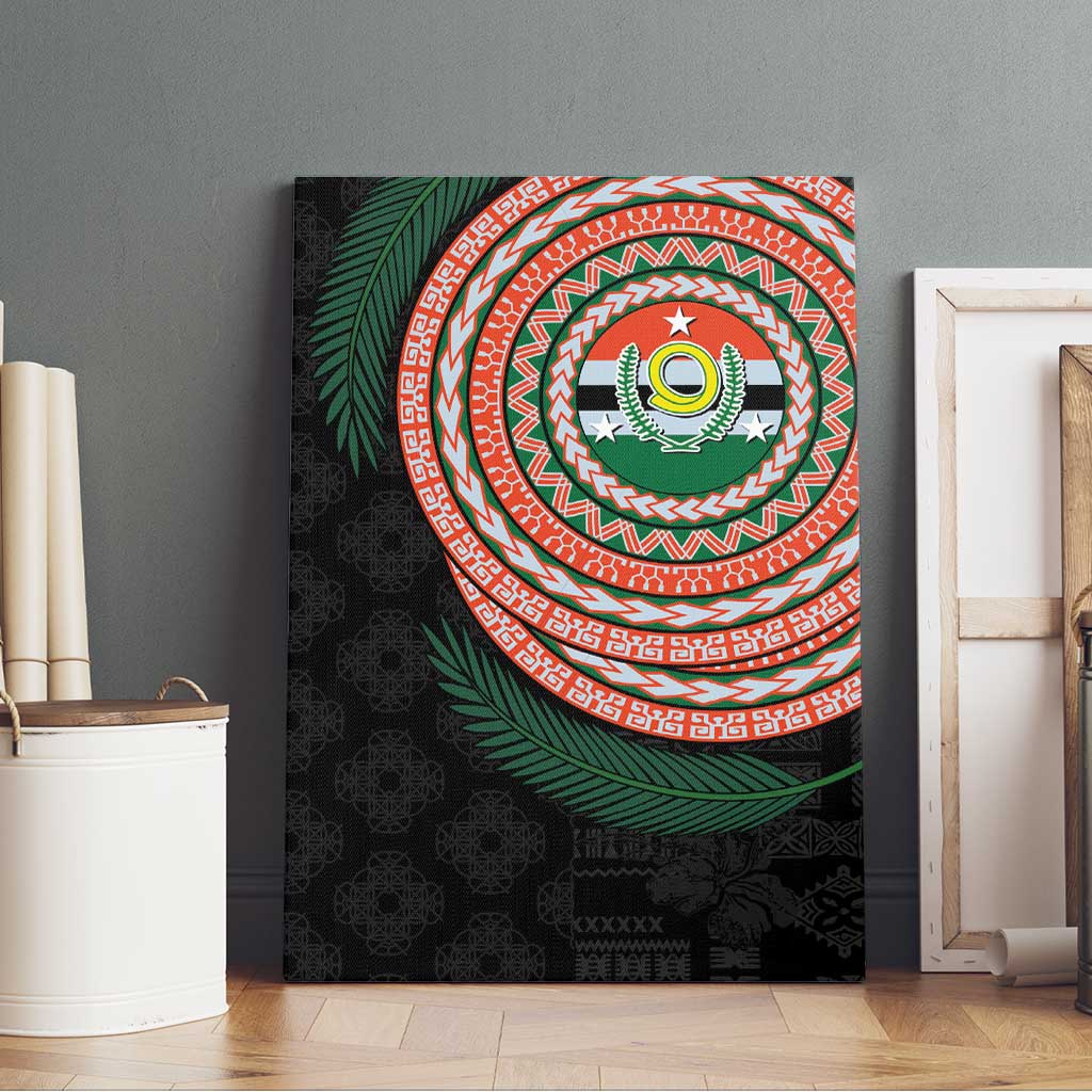 Penama Tribal Tattoo with Namele Leaves Canvas Wall Art LT03 - Polynesian Pride