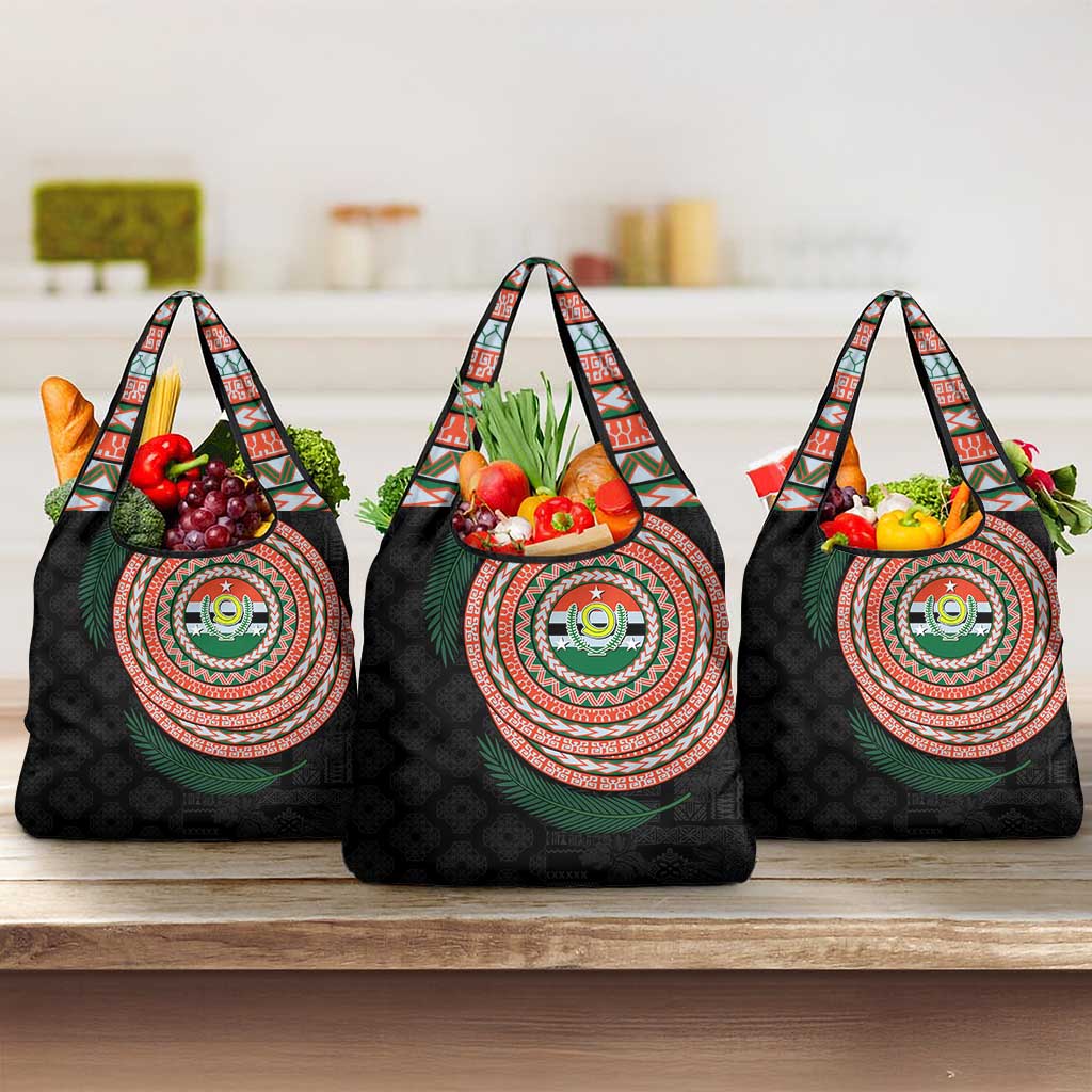 Penama Tribal Tattoo with Namele Leaves Grocery Bag LT03 3-pack One Size Black - Polynesian Pride