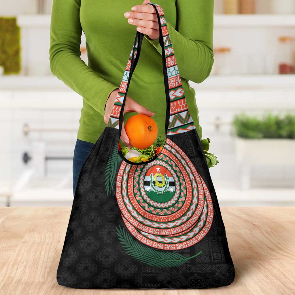 Penama Tribal Tattoo with Namele Leaves Grocery Bag LT03 - Polynesian Pride