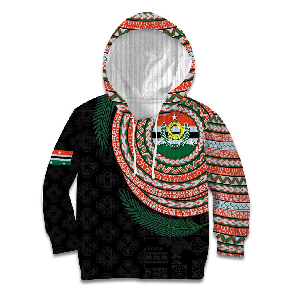 Penama Tribal Tattoo with Namele Leaves Kid Hoodie LT03 Hoodie Black - Polynesian Pride
