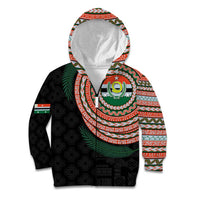 Penama Tribal Tattoo with Namele Leaves Kid Hoodie LT03 Zip Hoodie Black - Polynesian Pride