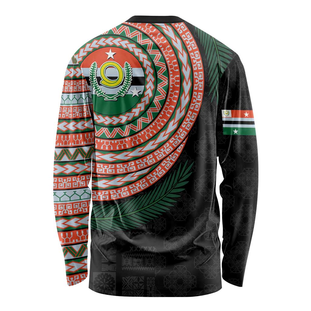 Penama Tribal Tattoo with Namele Leaves Long Sleeve Shirt LT03 - Polynesian Pride