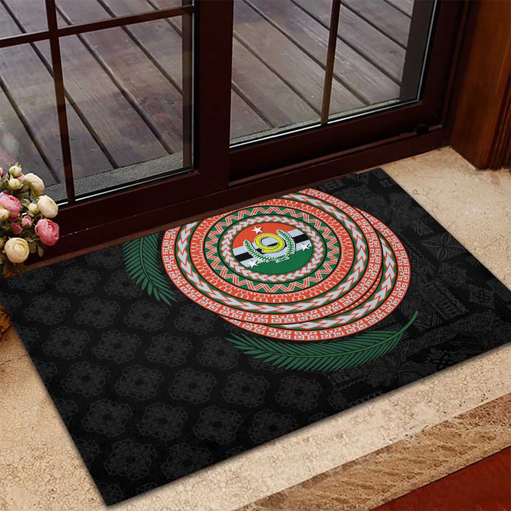 Penama Tribal Tattoo with Namele Leaves Rubber Doormat LT03 - Polynesian Pride
