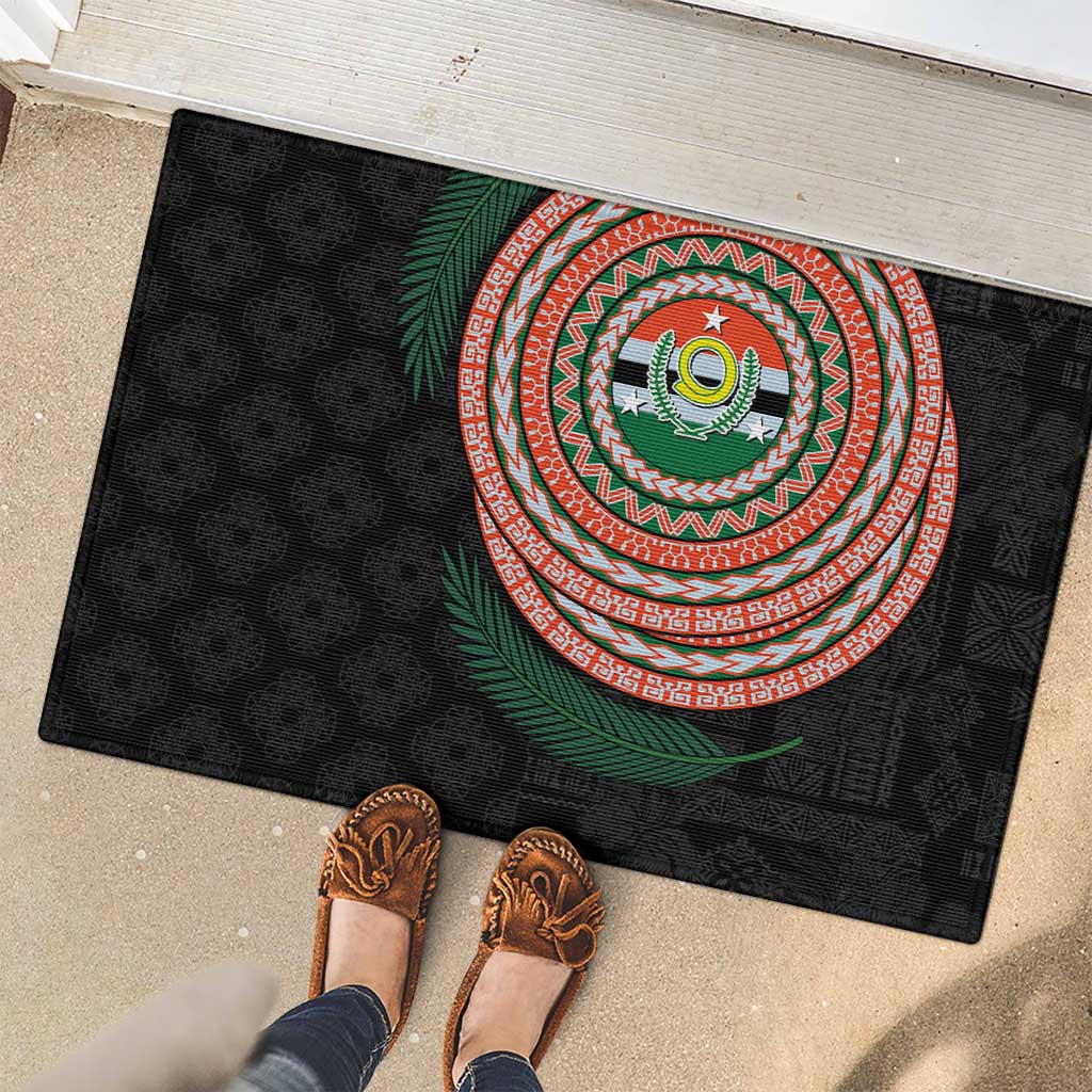 Penama Tribal Tattoo with Namele Leaves Rubber Doormat LT03 - Polynesian Pride