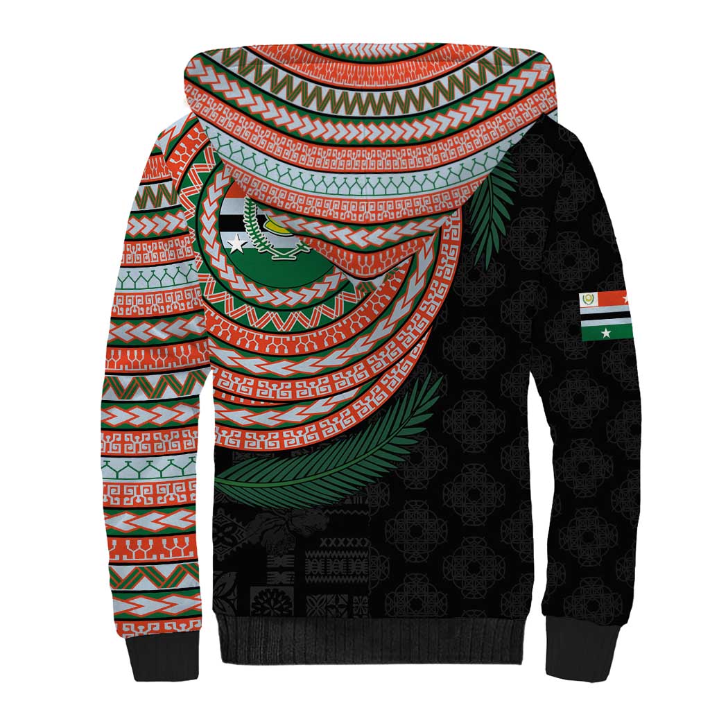 Penama Tribal Tattoo with Namele Leaves Sherpa Hoodie LT03 - Polynesian Pride