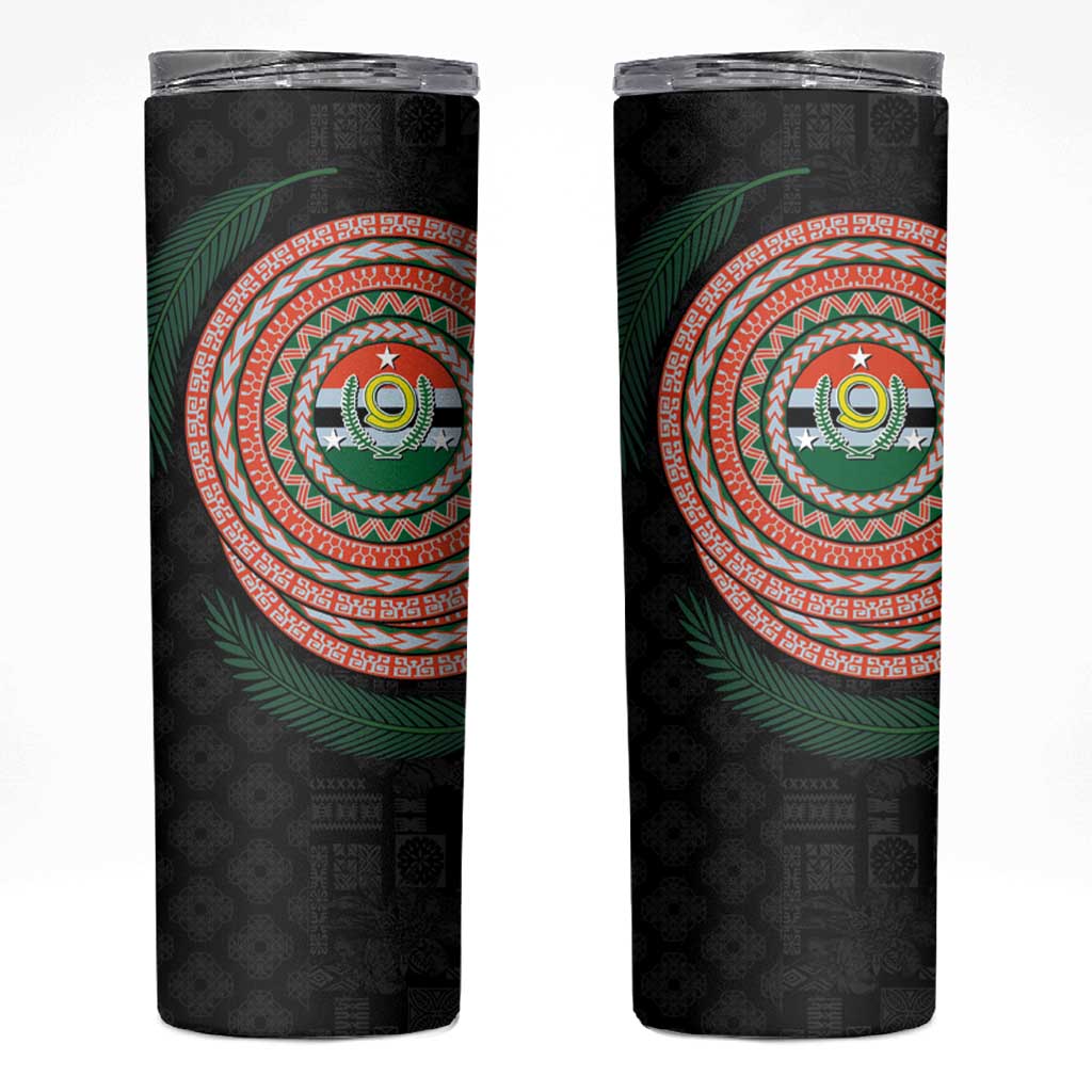 Penama Tribal Tattoo with Namele Leaves Skinny Tumbler LT03 Black - Polynesian Pride