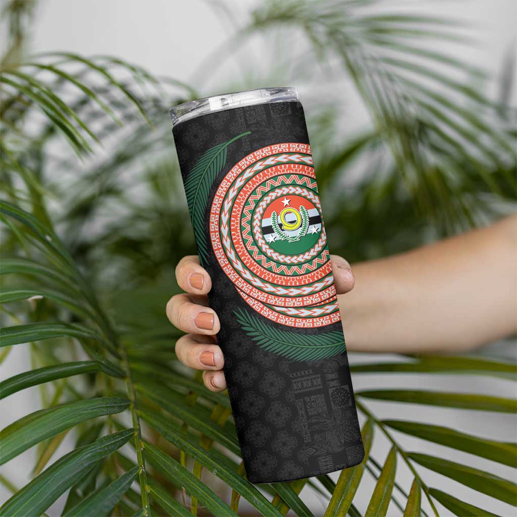 Penama Tribal Tattoo with Namele Leaves Skinny Tumbler LT03 - Polynesian Pride