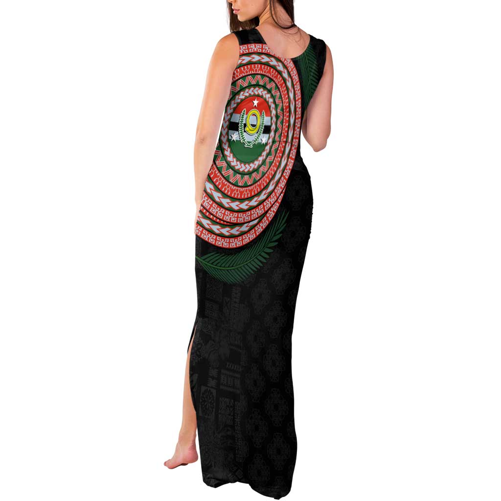 Penama Tribal Tattoo with Namele Leaves Tank Maxi Dress