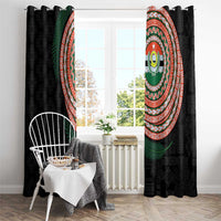 Penama Tribal Tattoo with Namele Leaves Window Curtain