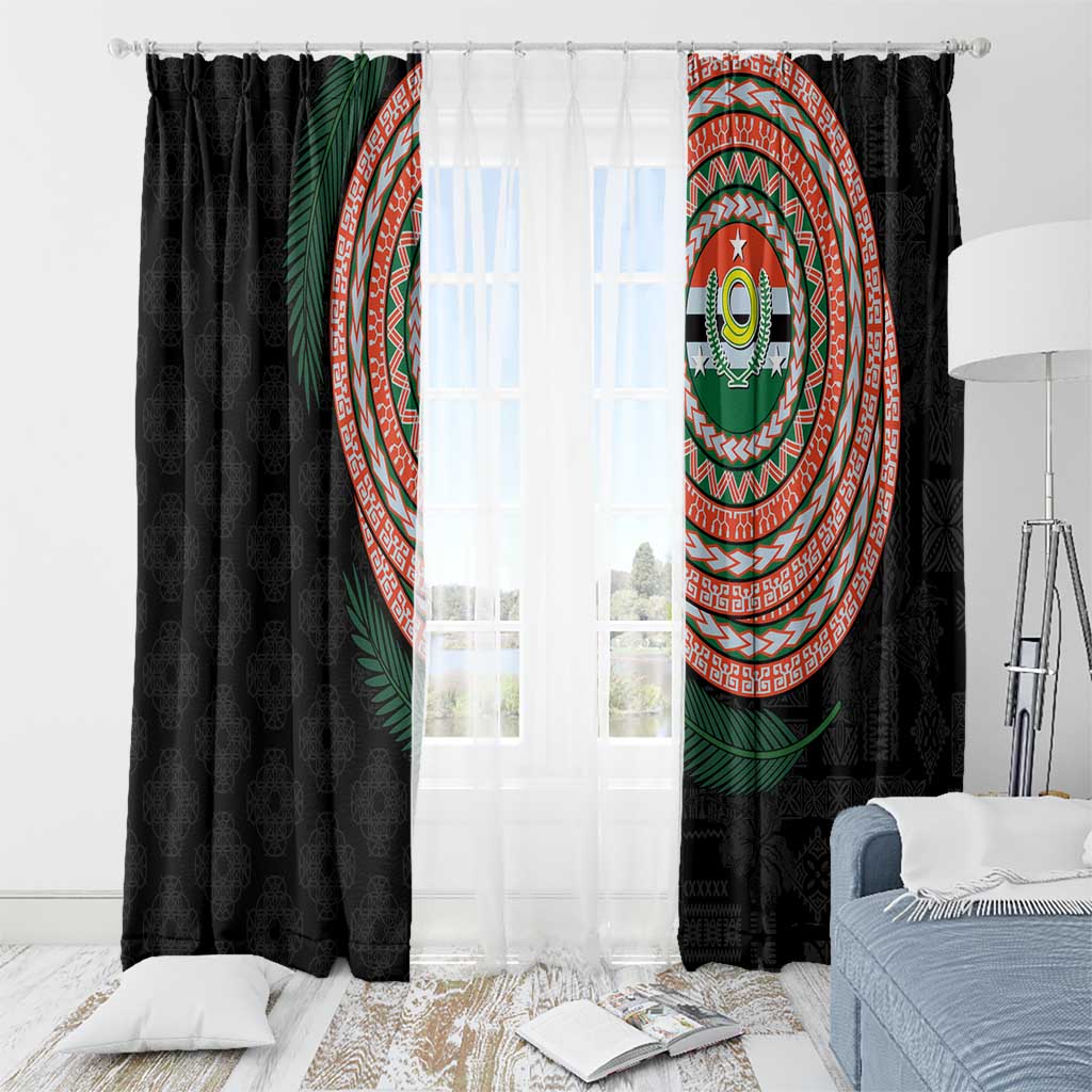 Penama Tribal Tattoo with Namele Leaves Window Curtain