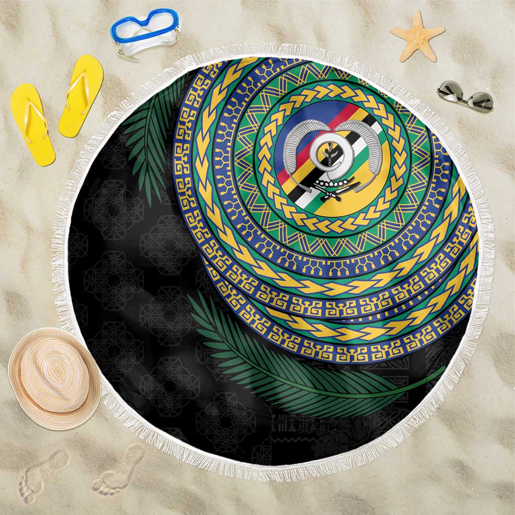 Torba Tribal Tattoo with Namele Leaves Beach Blanket LT03 One Size 150cm Black - Polynesian Pride