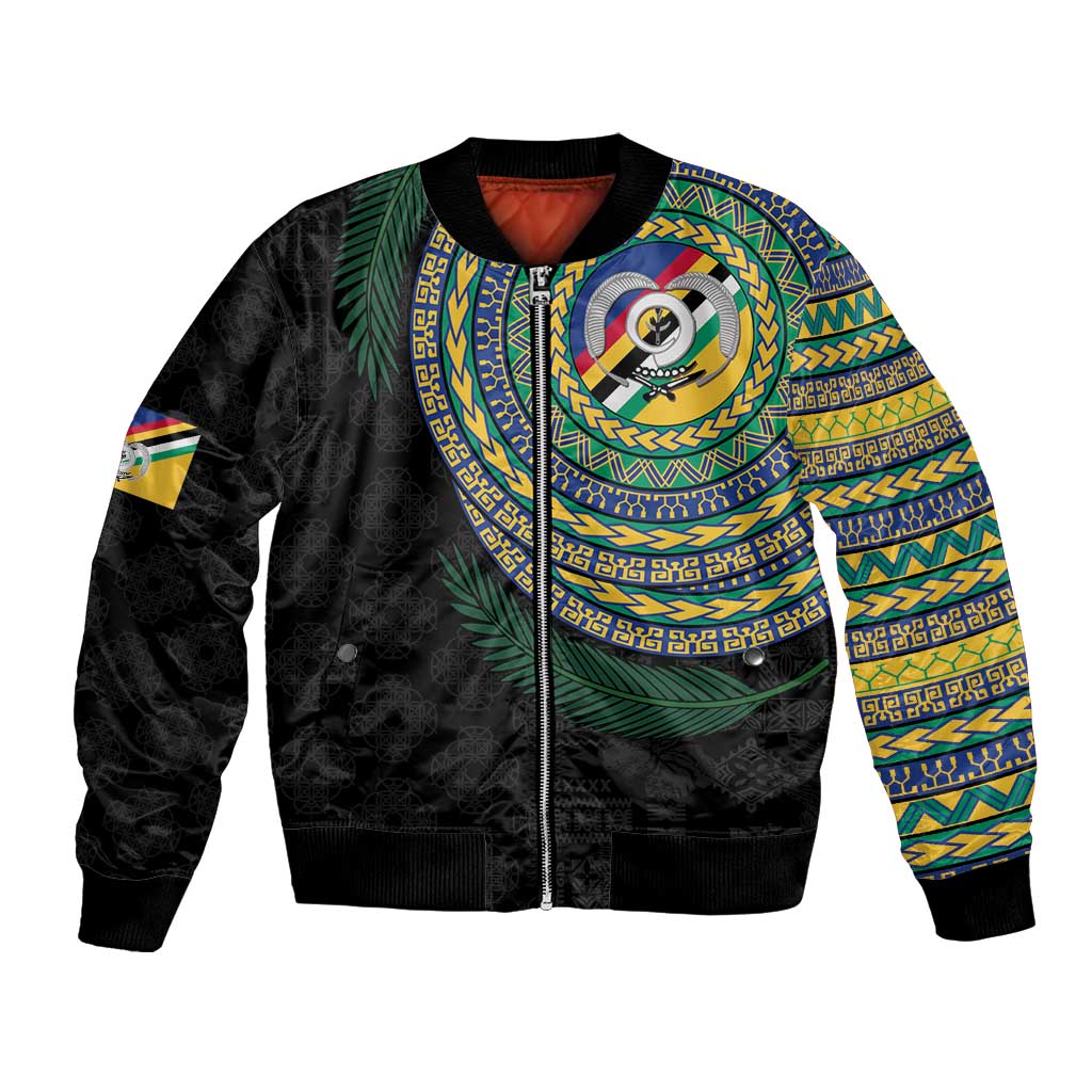 Torba Tribal Tattoo with Namele Leaves Bomber Jacket