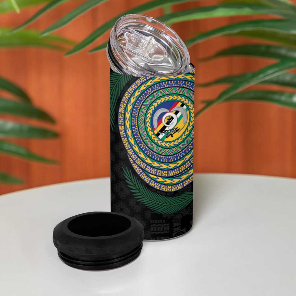Torba Tribal Tattoo with Namele Leaves 4 in 1 Can Cooler Tumbler LT03 - Polynesian Pride