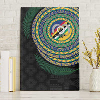 Torba Tribal Tattoo with Namele Leaves Canvas Wall Art LT03 Without Frame Black - Polynesian Pride