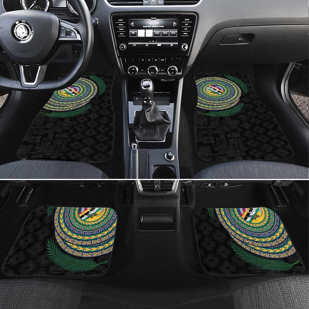 Torba Tribal Tattoo with Namele Leaves Car Mats LT03 Set 4pcs Black - Polynesian Pride